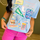 Fishing Club Match Box Graphic Tee - Hydrangea - Lace and Grace Boutique