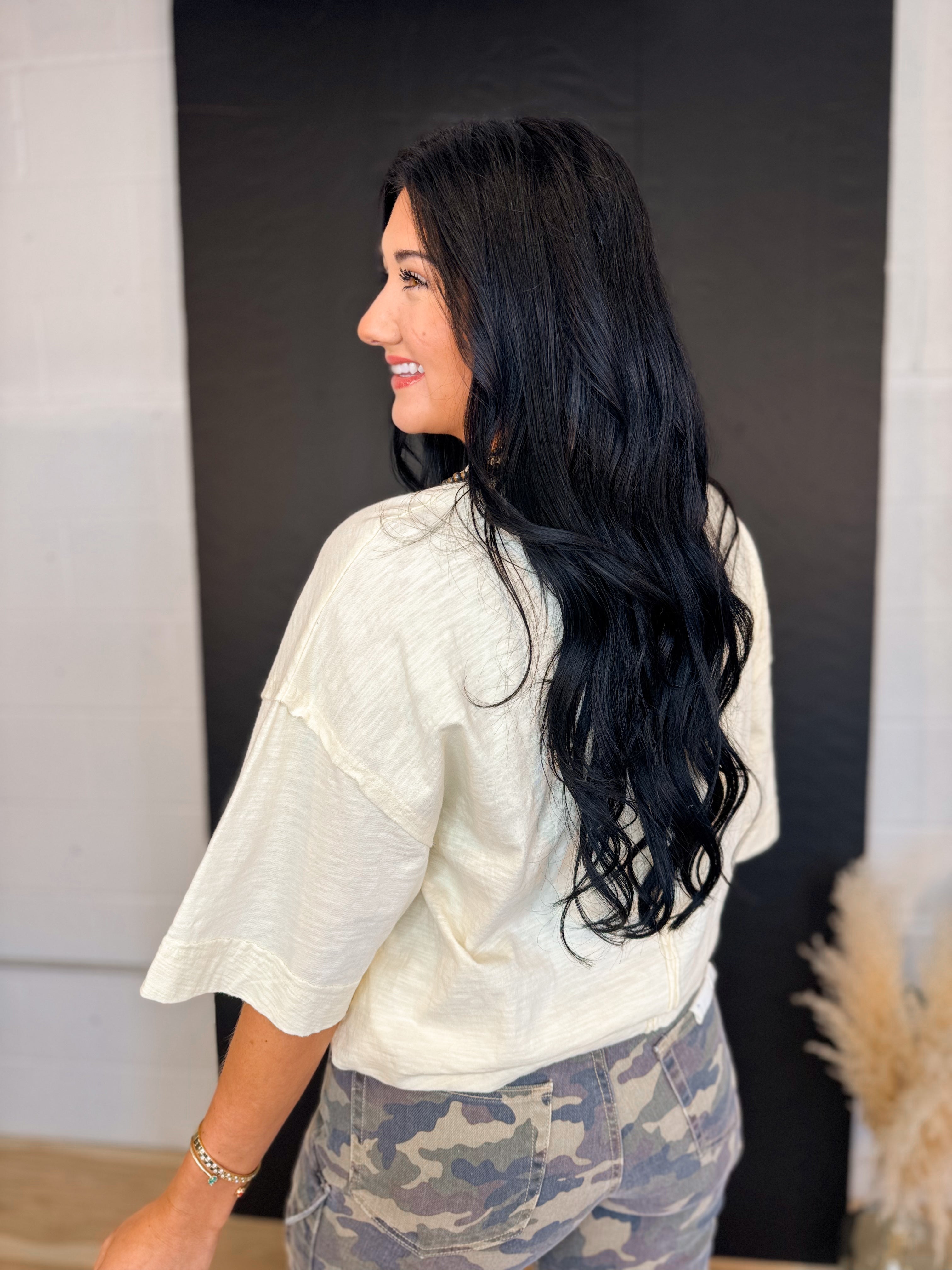 Mallard Duck Oversized T-Shirt - Cream - Lace and Grace Boutique