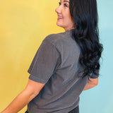 Baseball Coquette Bow Graphic Tee - Pepper - Lace and Grace Boutique