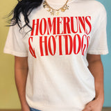 Home Runs & Hot Dogs Graphic Tee - Ivory - Lace and Grace Boutique