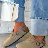 Birkenstock Tokio Suede Leather Clog - Taupe