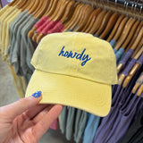 Howdy Embroidered Baseball Cap - Butter Yellow