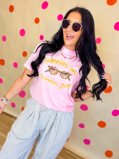 Sunnies On, Worries Gone Graphic Tee - Blossom - Lace and Grace Boutique