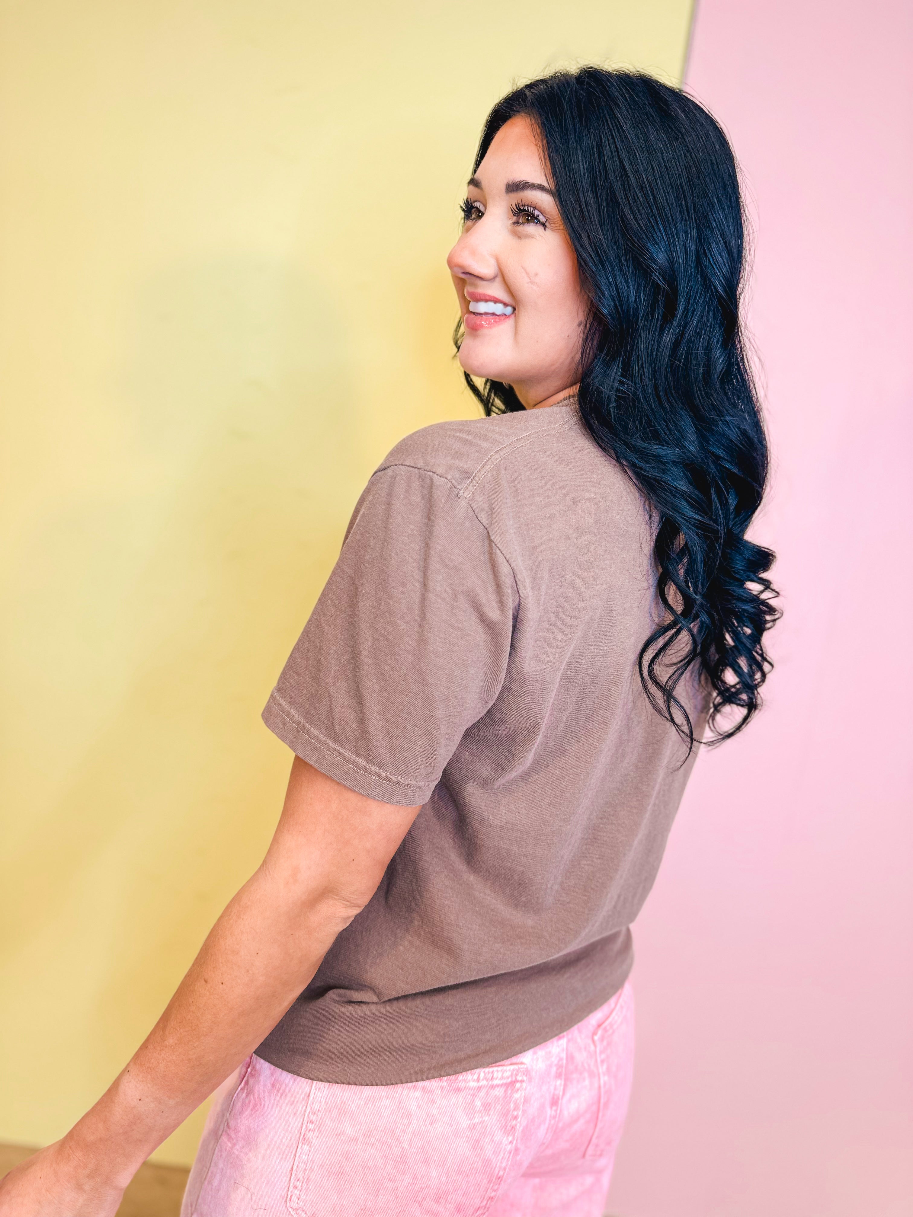 The Good News Graphic Tee - Espresso - Lace and Grace Boutique