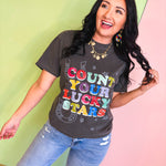 Count Your Lucky Stars Graphic Tee - Charcoal - Lace and Grace Boutique