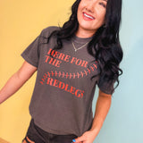 Here For The Red Legs Tee - Charcoal - Lace and Grace Boutique