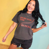 Here For The Red Legs Tee - Charcoal - Lace and Grace Boutique