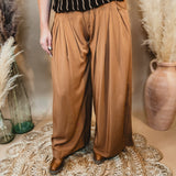 Effortless Elegance Wide-Leg Pants - Tawny Brown