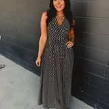 Polka Dot Halter Dress - Black - Lace and Grace Boutique