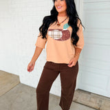 Patchwork Mallard Duck Dolman Sleeve Top - Latte