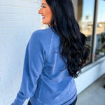 Pigment Dyed French Terry Pullover - Marlin - Lace and Grace Boutique