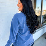 Pigment Dyed French Terry Pullover - Marlin - Lace and Grace Boutique