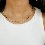 Serape Beaded Choker - White - Lace and Grace Boutique