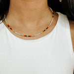 Serape Beaded Choker - White - Lace and Grace Boutique