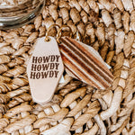 Howdy Leather Keychain - 70's Stripe - Lace and Grace Boutique