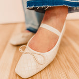 The Logan Woven Ballet Flat - Beige