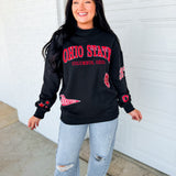 Ohio State Patch Mock Neck Oversized Sweatshirt - Black