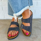 Birkenstock Arizona Suede Leather Sandal - Charcoal