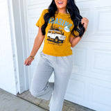 Chasing The Sunset Mineral Wash Graphic Tee - Mustard