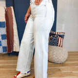 Hidden Super Light Mid Rise Wide Leg Jeans - Lace and Grace Boutique