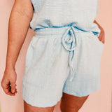 Textured Knit Loose Fit Set - Sky