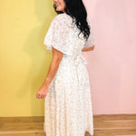 Flowy Flutter Sleeve Maxi Dress - Vintage Cream - Lace and Grace Boutique