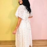 Flowy Flutter Sleeve Maxi Dress - Vintage Cream - Lace and Grace Boutique