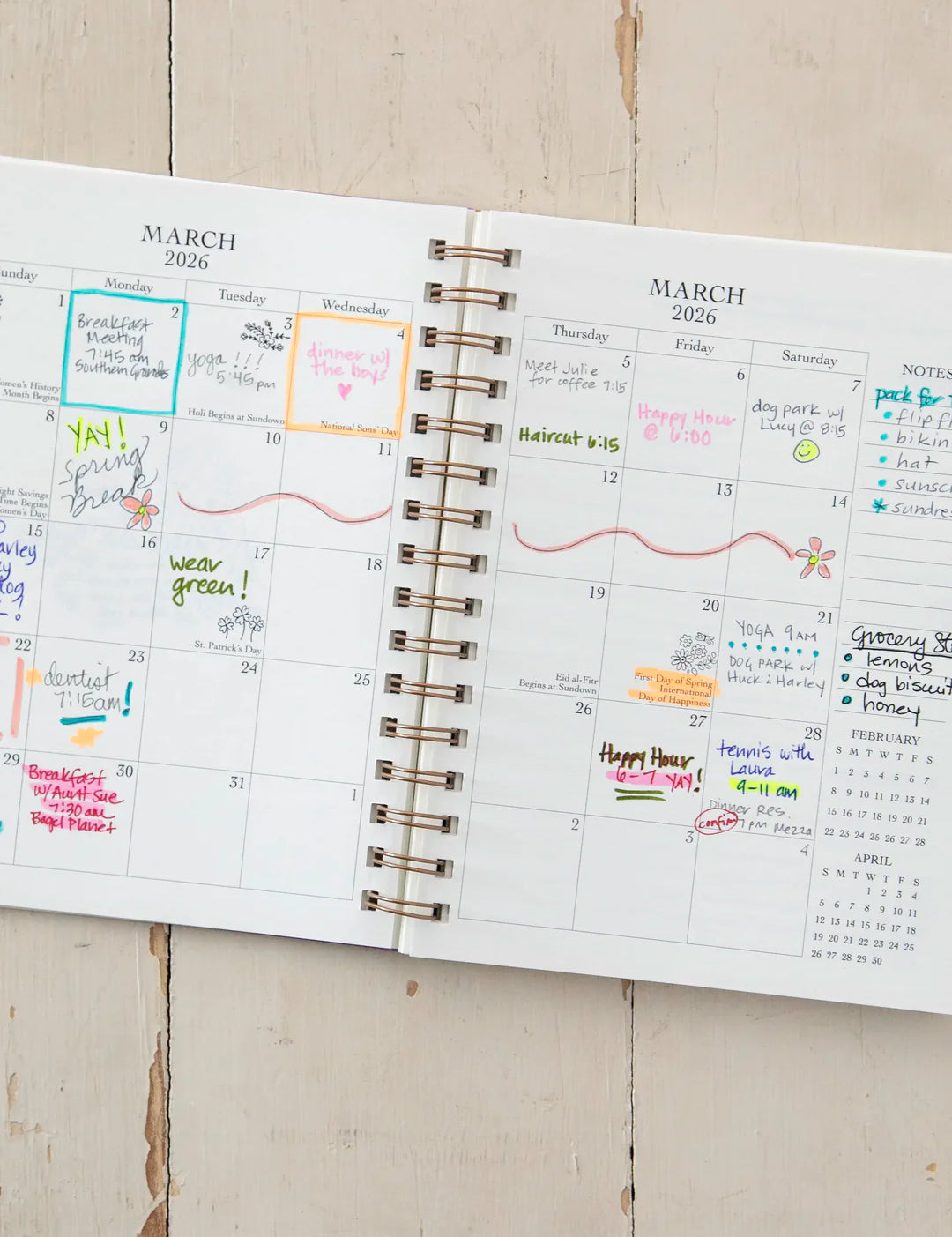 Natural Life 2026 12 Month Planner - Water Your Dreams - Lace and Grace Boutique