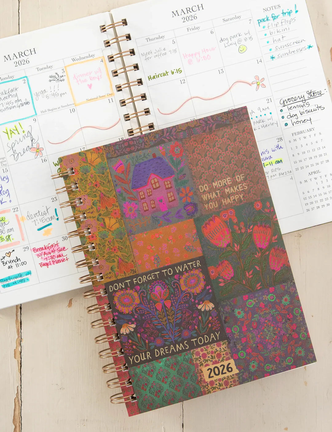 Natural Life 2026 12 Month Planner - Water Your Dreams - Lace and Grace Boutique