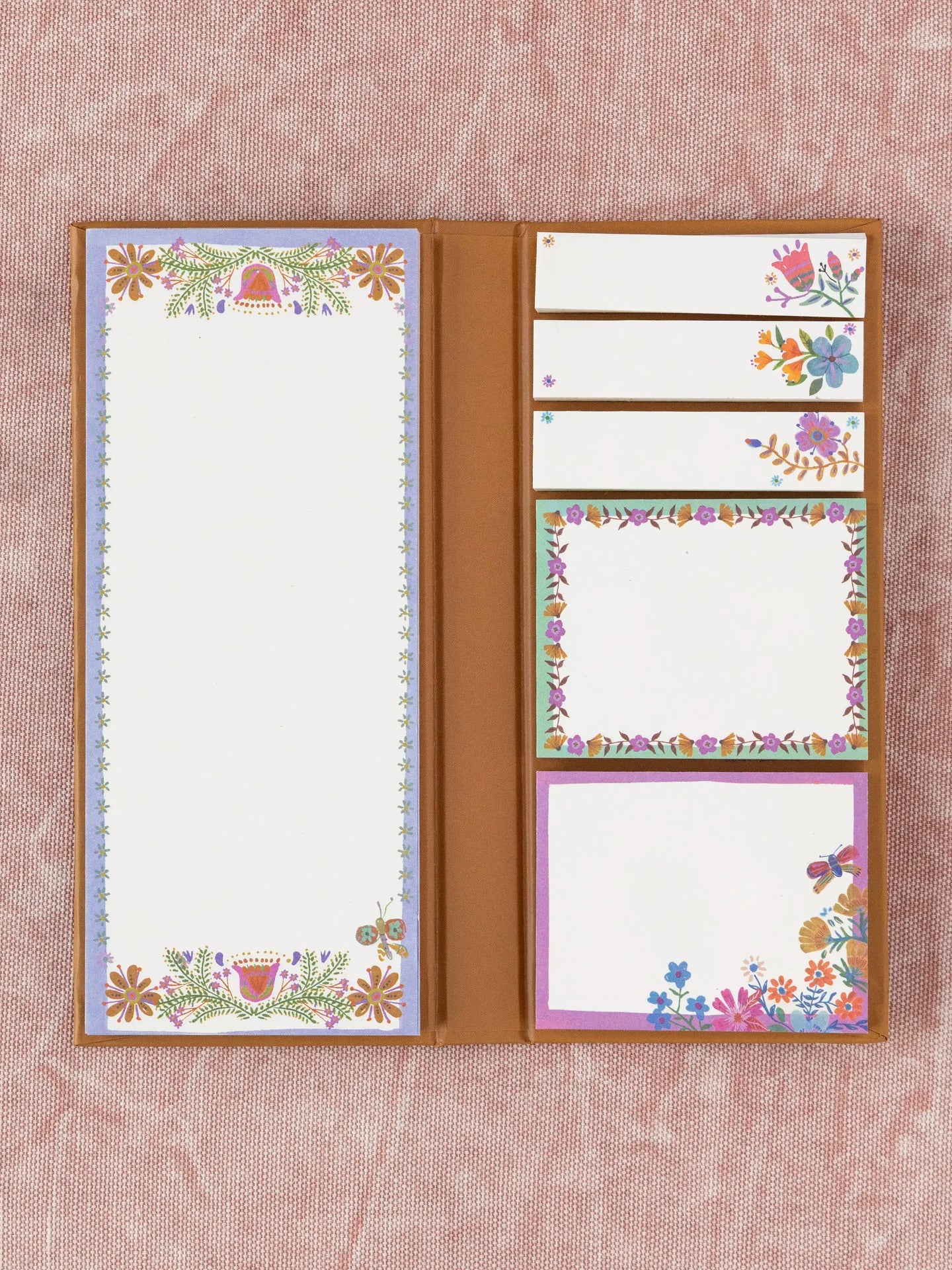 Natural Life Sticky Note Book - Mustard Folk Flower - Lace and Grace Boutique