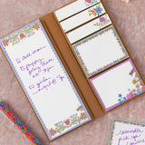 Natural Life Sticky Note Book - Mustard Folk Flower - Lace and Grace Boutique