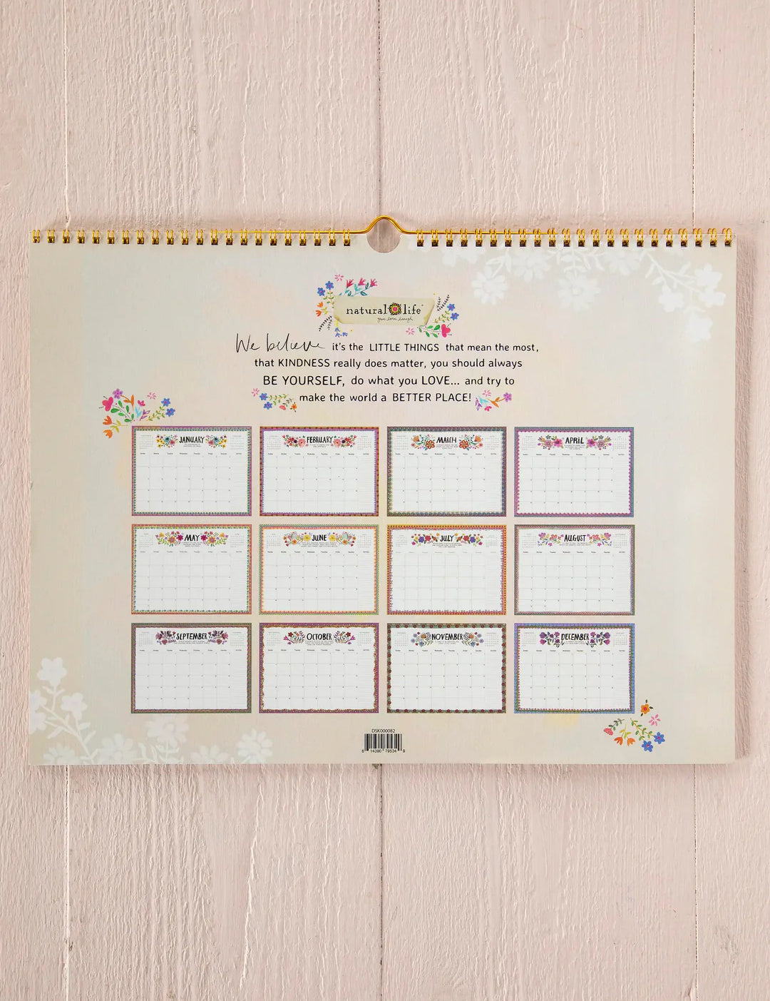 Natural Life 2026 Appointment Calendar - Blue Folk Floral - Lace and Grace Boutique