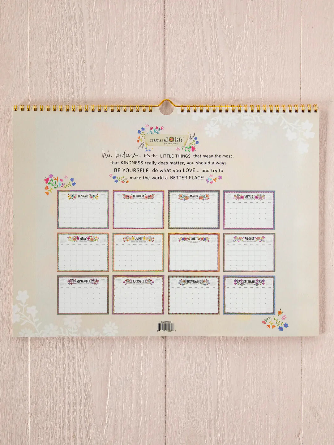 Natural Life 2026 Appointment Calendar - Blue Folk Floral - Lace and Grace Boutique