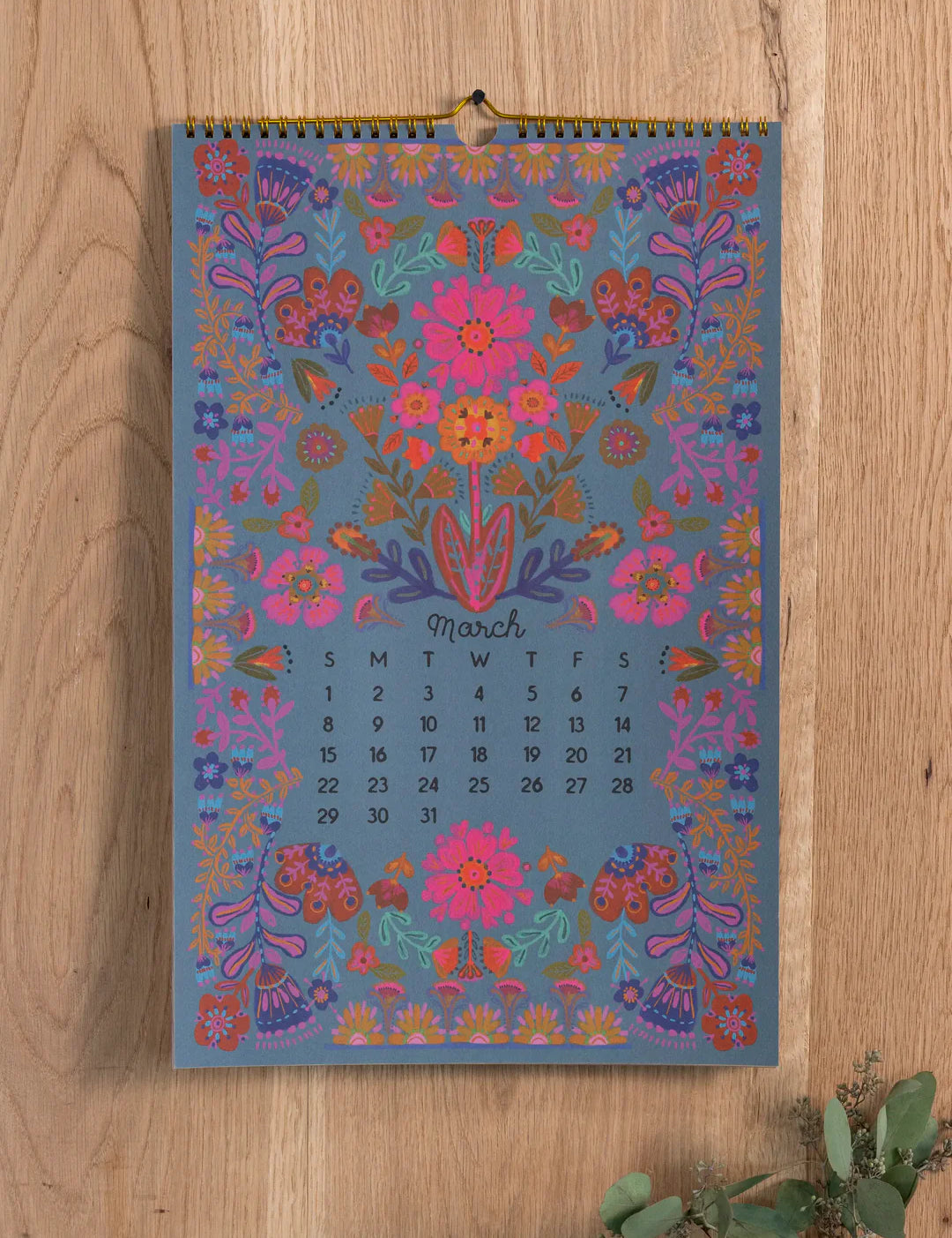 Natural Life 2026 Wall Calendar -  Navy Floral - Lace and Grace Boutique