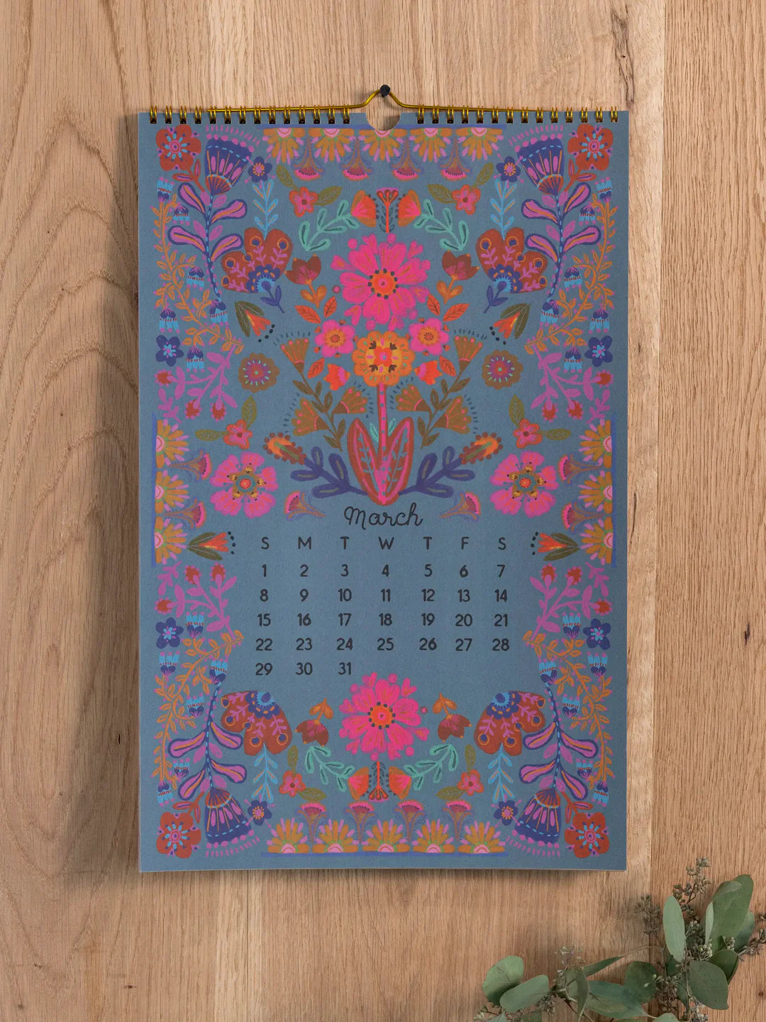 Natural Life 2026 Wall Calendar -  Navy Floral - Lace and Grace Boutique