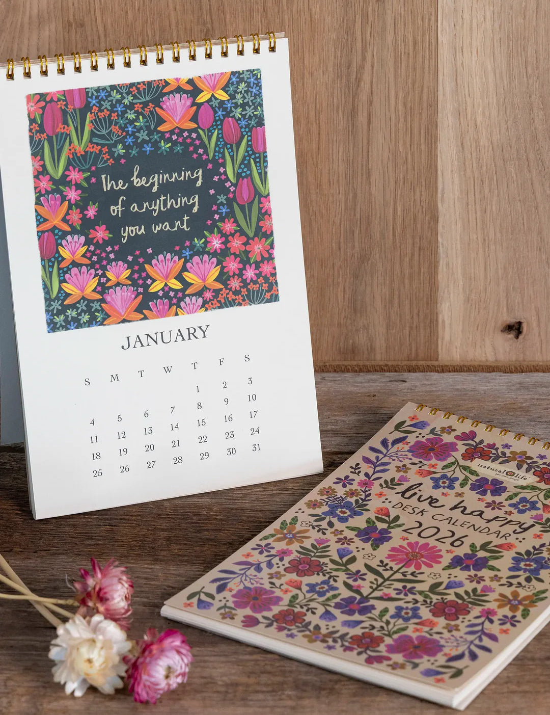 Natural Life 2026 Desk Calendar - Live Happy - Lace and Grace Boutique