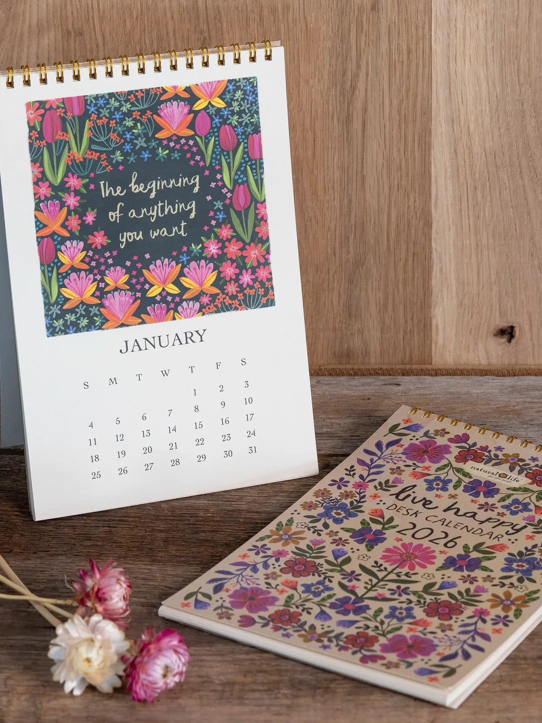 Natural Life 2026 Desk Calendar - Live Happy - Lace and Grace Boutique