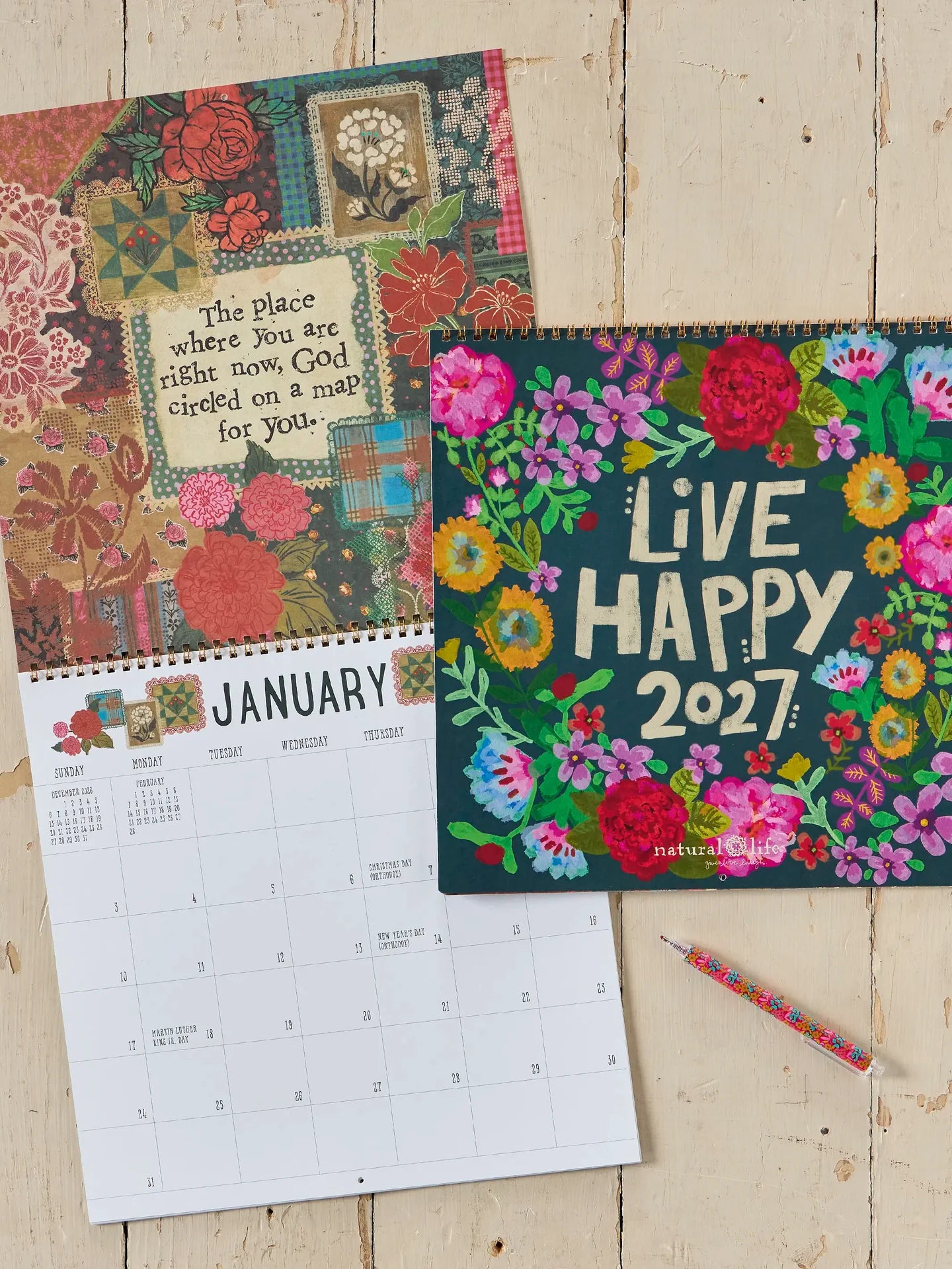Natural Life 2027 Calendar - Live Happy - Lace and Grace Boutique