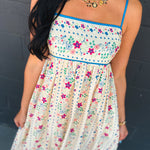 Cotton Floral Sleeveless Maxi Dress - Creme Floral - Lace and Grace Boutique