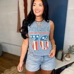America 76 Graphic Tank Top - Mineral Vintage Blue - Lace and Grace Boutique