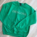 Dragons Embroidered Sweatshirt - Kelly Green - Lace and Grace Boutique