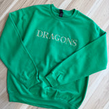 Dragons Embroidered Sweatshirt - Kelly Green - Lace and Grace Boutique