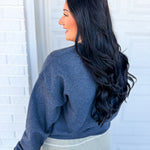 Homebody Fleece Crewneck Sweatshirt - Heather Black - Lace and Grace Boutique