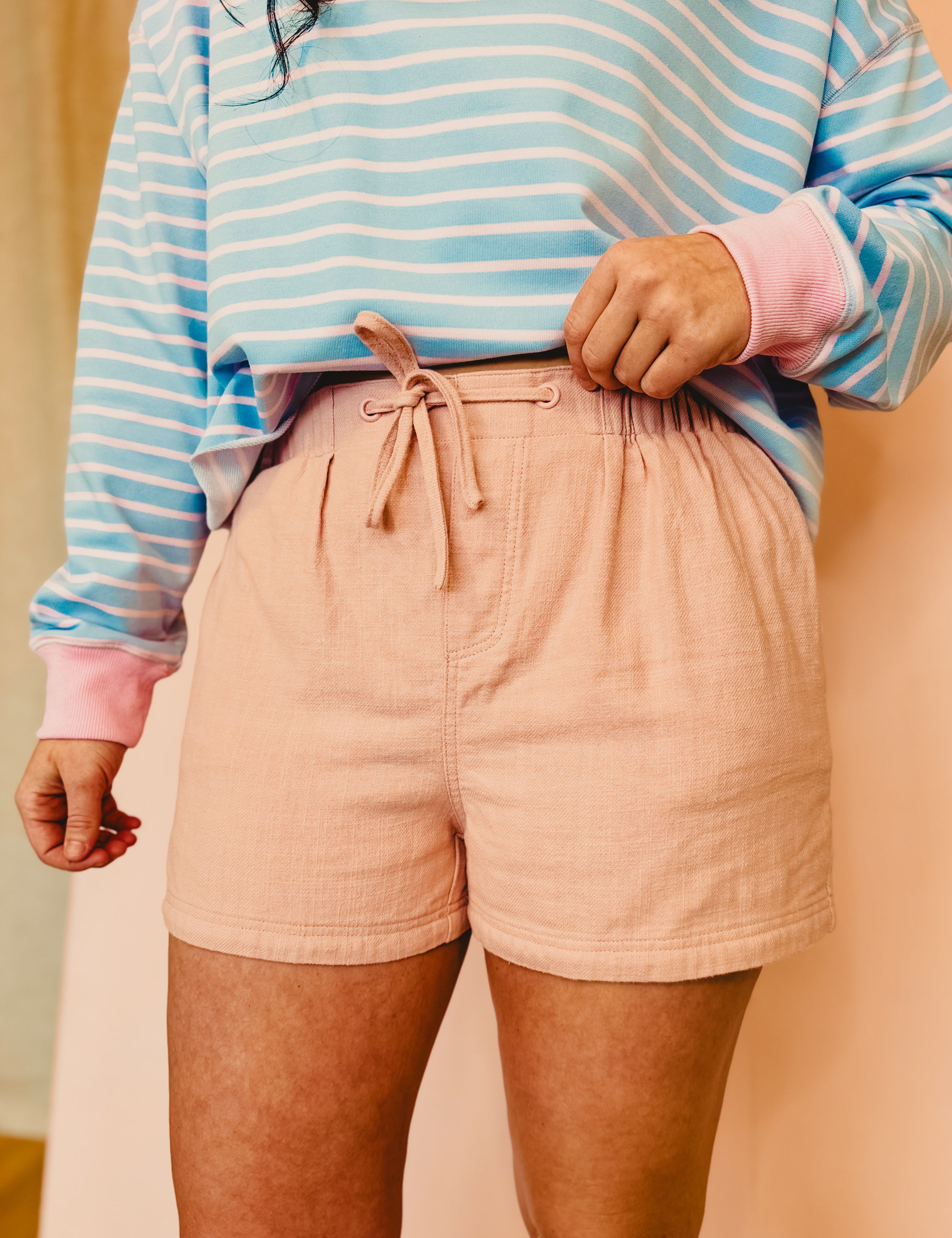 Cotton Twill Shorts - Petal Pink - Lace and Grace Boutique