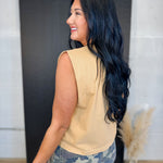 Good Bye Earl Graphic Muscle Tank - Faded Mustard - Lace and Grace Boutique