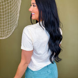 Rainbow Trout Cropped Graphic Tee - Ivory - Lace and Grace Boutique