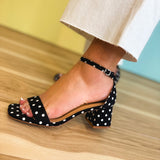 Save The Date Heel by Corkys - Black White Polka Dots - Lace and Grace Boutique