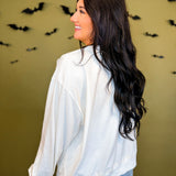 Patchwork Pumpkin Bow Patch Sweatshirt - White