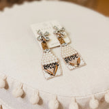 Bride Pearl Champagne Earrings