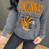 Cincinnati Football Mineral Washed Sweatshirt - Black